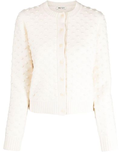 Ports 1961 Round-neck Felted Cardigan - White