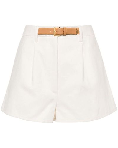 Prada Pantalones cortos con cinturón - Blanco