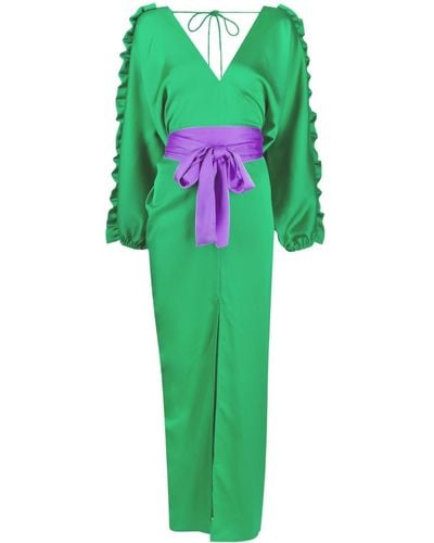 Cynthia Rowley Kleid mit Gürtel - Grün