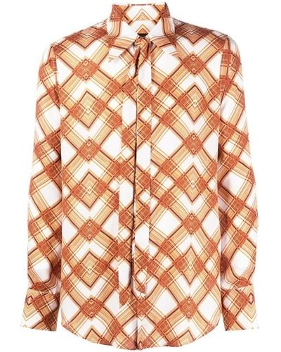 DSquared² Check Print Buttoned Shirt - Brown