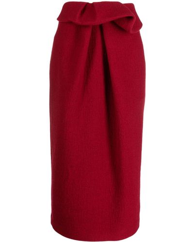Christian Wijnants Salar Ruffled Midi Skirt - Red