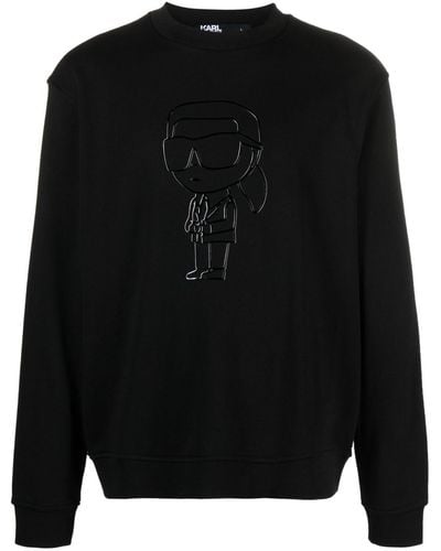 Karl Lagerfeld Sweater Met Logo-reliëf - Zwart