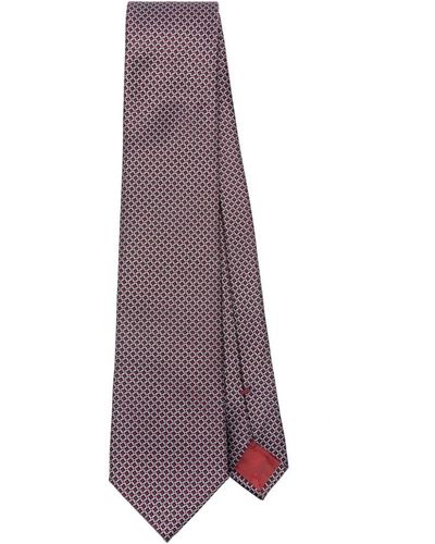 Brioni Cravate imprimée en soie - Violet