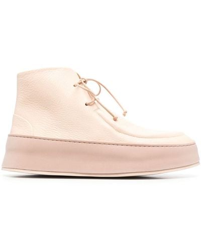 Marsèll Lace-up Ankle Leather Boots - Pink