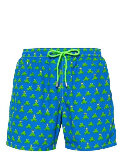 Mc2 Saint Barth Frog Prince-print Swim Shorts - Blue