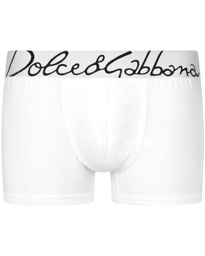 Dolce & Gabbana Boxer regular en coton stretch - Blanc