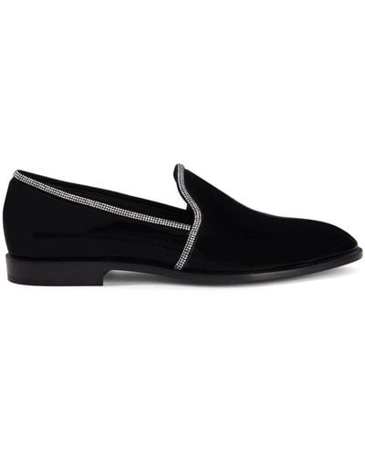 Giuseppe Zanotti Ariees Crystal-embellished Leather Loafers - Black
