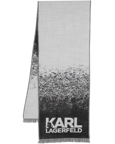 Karl Lagerfeld Sciarpa con stampa - Grigio