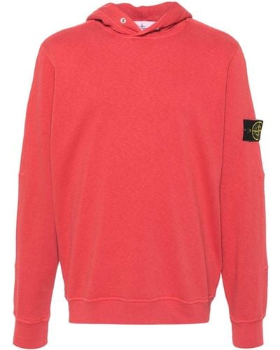 Stone Island Cotton Jersey Hoodie - Red