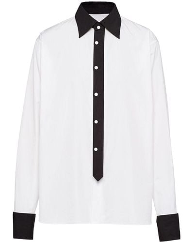 Prada Camicia con dettagli a contrasto - Bianco