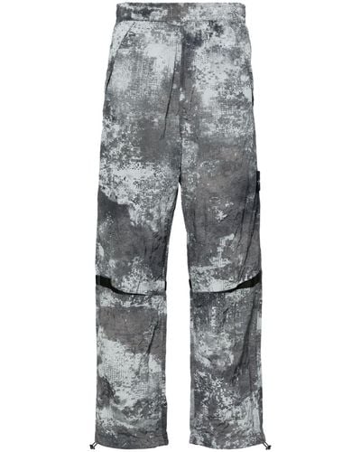 Stone Island Compass-badge Camouflage Track Trousers - Grey