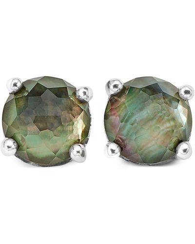 Ippolita Sterling Silver Rock Candy® Mini Stud Black Shell And Crystal Earrings - Green