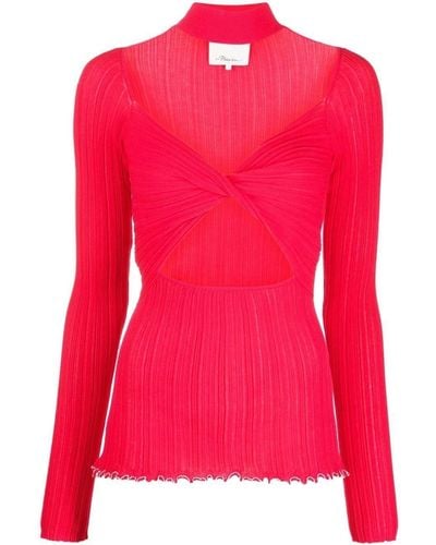 3.1 Phillip Lim Cut-out Knitted Top - Red