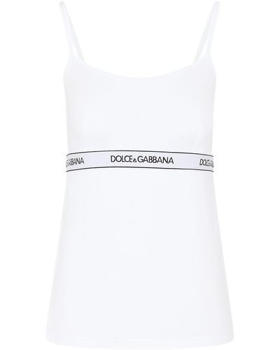Dolce & Gabbana ロゴウエスト タンクトップ - ホワイト