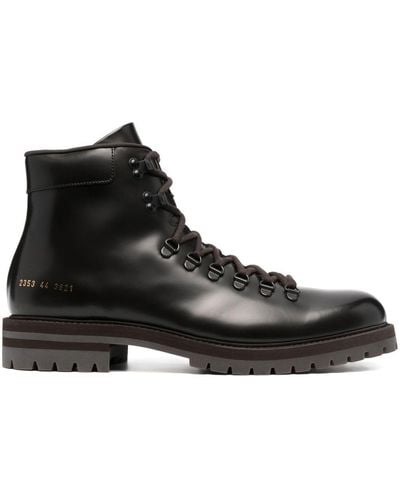 Common Projects Lace-up Leather Ankle Boots - Black