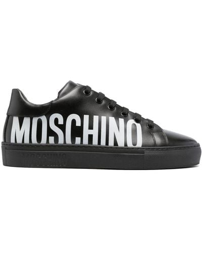 Moschino Leren Sneakers - Zwart