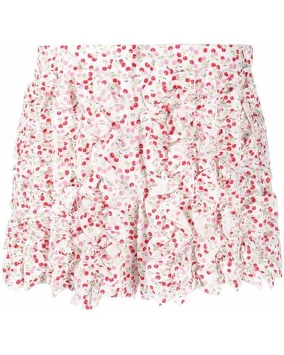 MSGM Pantalones cortos con motivo de cerezas - Blanco