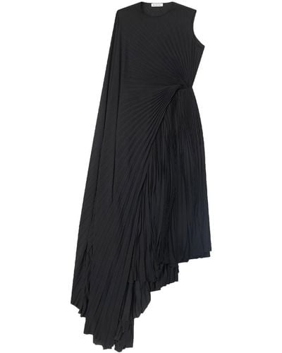 Balenciaga バレンシアガ ハイローヘム プリーツドレス - ブラック