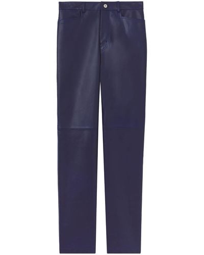 Proenza Schouler Cropped Leather Pants - Blue