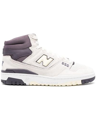 New Balance 650 High-top Leather Sneakers - White