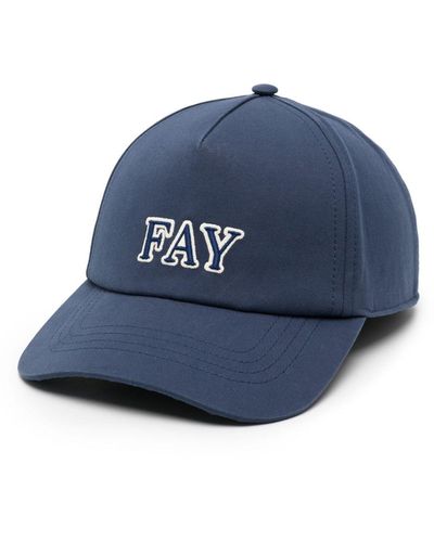Fay Baseballkappe mit Logo-Stickerei - Blau