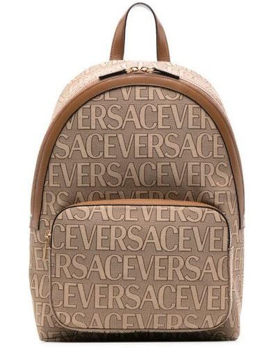 Versace Logo-print Backpack - Natural