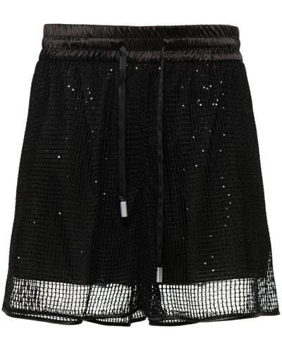 Peserico Pantalones cortos con lentejuelas - Negro