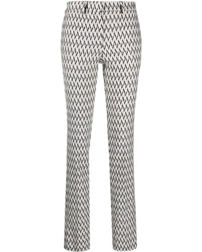 Missoni Pantalones de vestir con tejido en zigzag - Gris