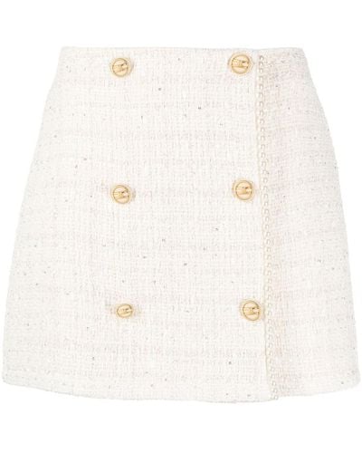 Elisabetta Franchi Fine-knit Mini Skirt - White