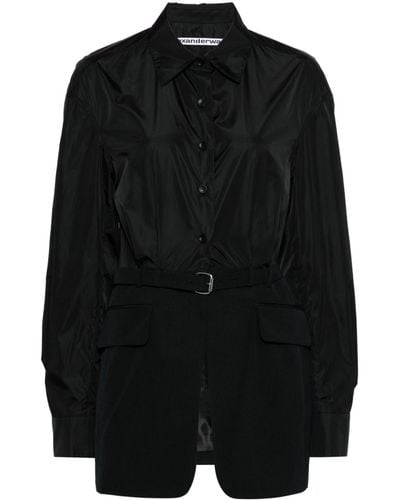 Alexander Wang Belted Shirt Blazer - Black