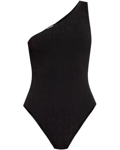 Balmain One-shoulder Swimsuit - Black