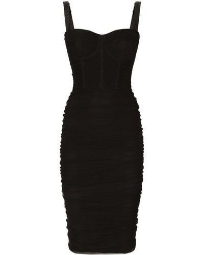 Dolce & Gabbana Corset-style Midi Dress - Black