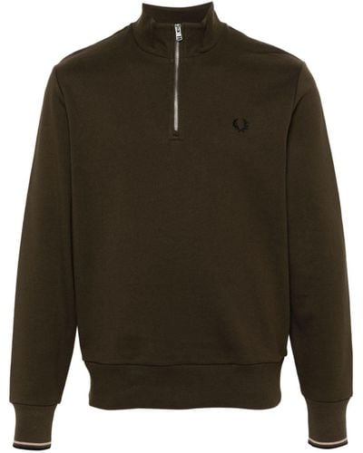 Fred Perry Embroidered-logo Sweatshirt - Green