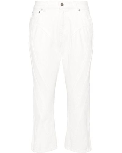 Mugler Straight-Leg-Jeans mit Nahtdetail - Weiß