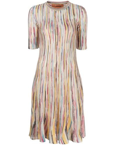 Missoni Striped Silk Dress - Natural