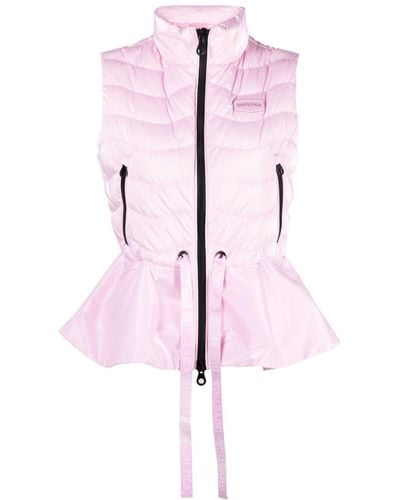 Duvetica Peplum-hem Quilted Down Vest - Pink