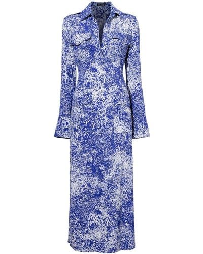 Proenza Schouler Abstract-print Crepe Maxi Dress - Blue