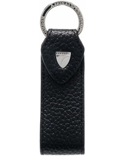 Aspinal of London Pebble Leather Keychain - Black
