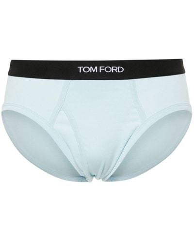 Tom Ford Cotton-blend Briefs - Blue