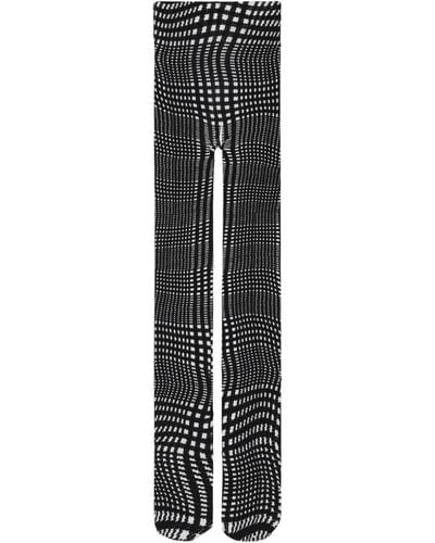 Burberry Warped Houndstooth-print Tights - Black