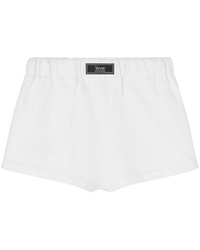 Versace Shorts mit Logo-Stickerei - Weiß