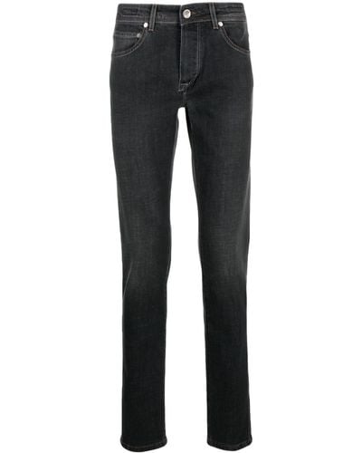 Barba Napoli Skinny-Jeans mit Logo-Patch - Schwarz