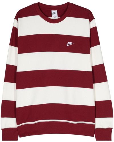 Nike Swoosh-embroidered striped sweatshirt - Rot