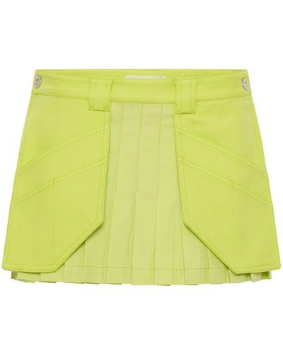 Dion Lee Workwear Pleated Miniskirt - Green