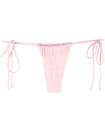 Frankie's Bikinis Bikinihöschen mit Lochstickerei - Pink