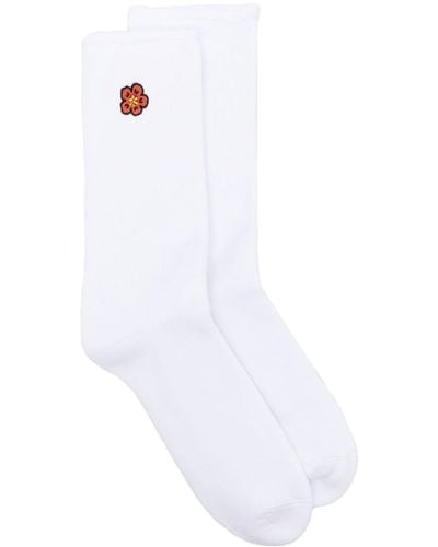 KENZO Socken mit Intarsien-Logo - Weiß