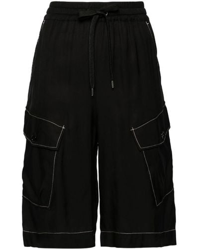 Pinko Drop-crotch Cargo Shorts - Black