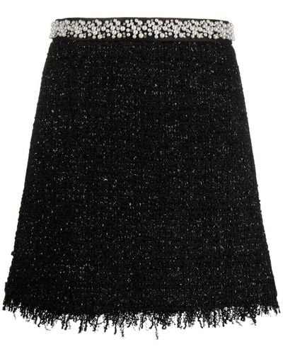 Kate Spade High-waisted Embellished Tweed Skirt - Black