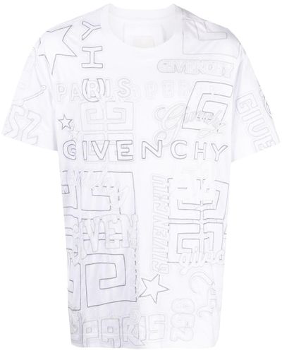 Givenchy Besticktes T-Shirt - Weiß