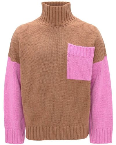 JW Anderson Patch-pocket Turtleneck Sweater - Pink